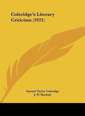 Coleridge's Literary Criticism (1921) 1161725393 Book Cover