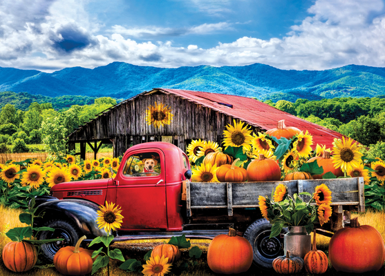 Hardcover Sunflower Farm 1000 Piece Jigsaw Puzzle Book