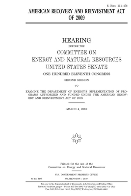 American Recovery and Reinvestment Act of 2009 169328328X Book Cover