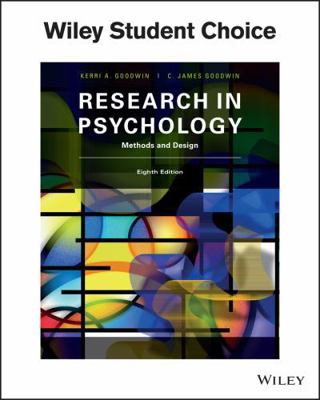 Research in Psychology: Methods and Design 1119330440 Book Cover