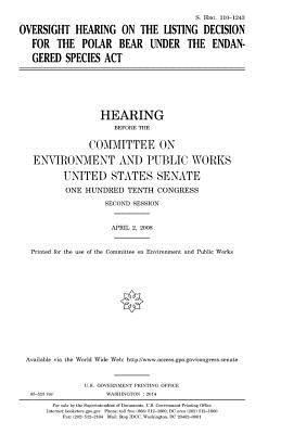 Oversight hearing on the listing decision for t... 1981564799 Book Cover