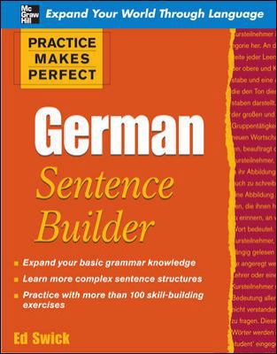 German Sentence Builder (Practice Makes Perfect... 0071599622 Book Cover