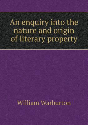 An enquiry into the nature and origin of litera... 5518885393 Book Cover