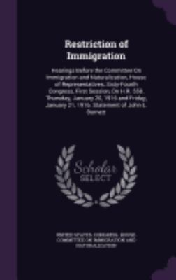 Restriction of Immigration: Hearings Before the... 135931637X Book Cover