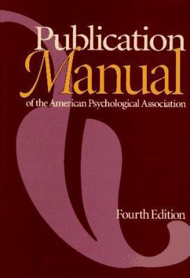 Publication Manual of the American Psychologica... B002SDT0EY Book Cover