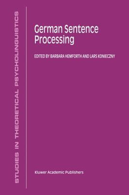 German Sentence Processing 9048153735 Book Cover