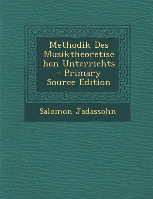 Methodik Des Musiktheoretischen Unterrichts [German] 1293257958 Book Cover
