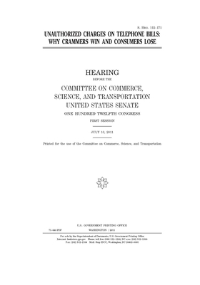 Unauthorized charges on telephone bills: why cr... 1697703062 Book Cover