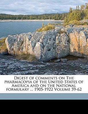 Digest of comments on The pharmacopia of the Un... 1173133909 Book Cover