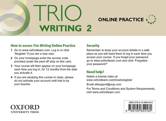 Trio 2 Student Online Practice Access Code Card 0194854167 Book Cover
