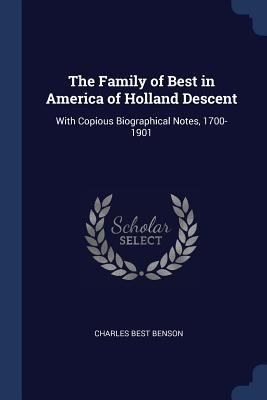 The Family of Best in America of Holland Descen... 1376807106 Book Cover