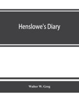 Henslowe's diary 9353863287 Book Cover
