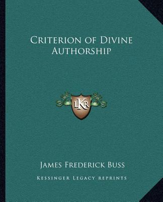 Criterion of Divine Authorship 1162589590 Book Cover