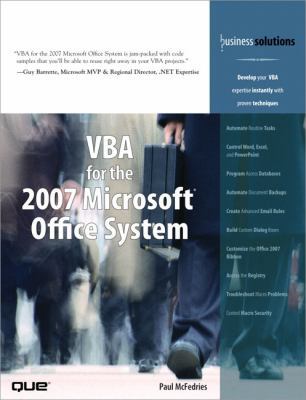 VBA for the 2007 Microsoft Office System 0789736675 Book Cover