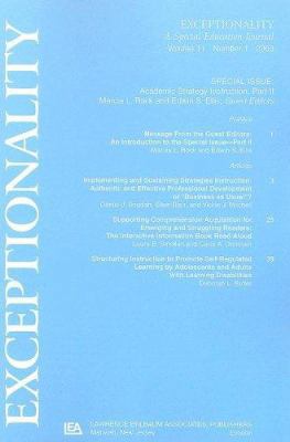Academic Strategy Instruction: A Special Issue ... 0805896244 Book Cover