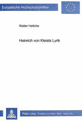 Heinrich Von Kleists Lyrik [German] 3820487220 Book Cover