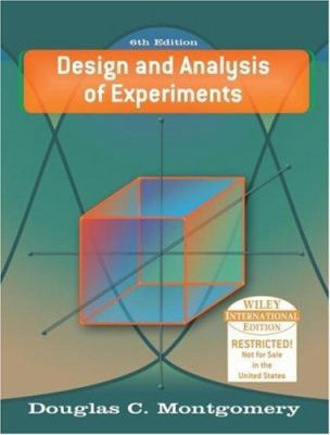 Design and Analysis of Experiments 0471661597 Book Cover