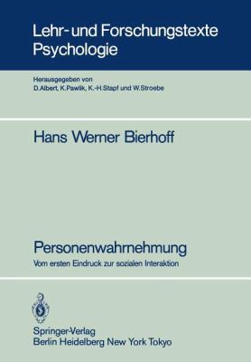 Personenwahrnehmung: Vom Ersten Eindruck Zur So... [German] 3540154434 Book Cover