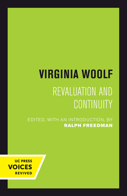 Virginia Woolf: Revaluation and Continuity 0520415507 Book Cover