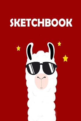 Sketchbook: A Funny Llama Kawaii Sketchbook for   Kids: Teens And Adults: Perfect Llama Red Sketchbook Gift: 105 Pages of 6 x 9 Large (Premium ... Paper   for Drawing, Doodling or Painting