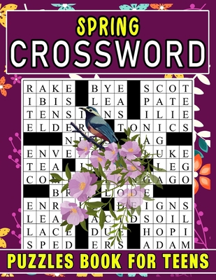 Spring Crossword Puzzles Book For Teens: A Brai... B0BYRKG9DF Book Cover
