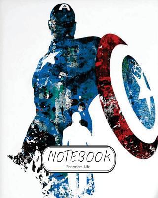 Notebook: Watercolor Captain America V.2: Notebook Journal Diary, 120 Lined Pages, 8" X 10"