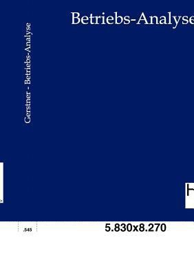 Betriebs-Analyse [German] 3863830598 Book Cover