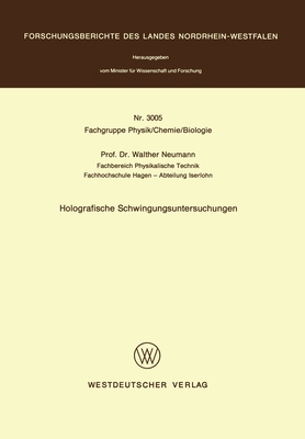 Holografische Schwingungsuntersuchungen [German] 3531030051 Book Cover