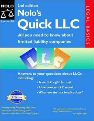 Nolo's Quick LLC: All You Need to Know about Li... 0873379292 Book Cover