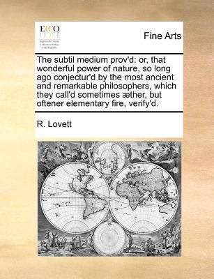 The subtil medium prov'd: or, that wonderful po... 1171188293 Book Cover
