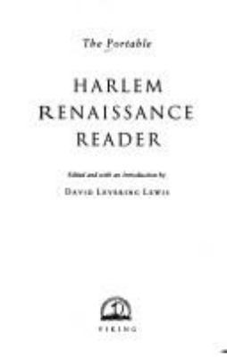 The Portable Harlem Renaissance Reader 0670845108 Book Cover