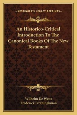 An Historico-Critical Introduction To The Canon... 1163294446 Book Cover