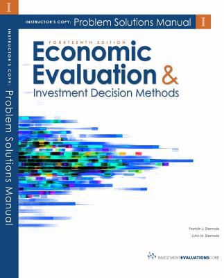 Paperback Economic Evaluation and Investment Decisions Methods Instructors Solution Manual; 14th Ed Book