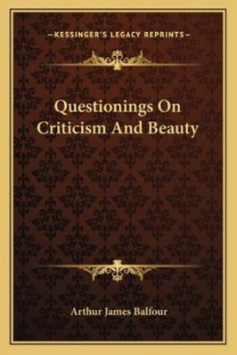 Questionings On Criticism And Beauty 1162927461 Book Cover