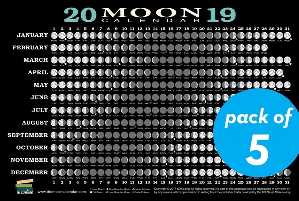 2019 Moon Calendar Card (5 Pack): Lunar Phases,... 1615194533 Book Cover