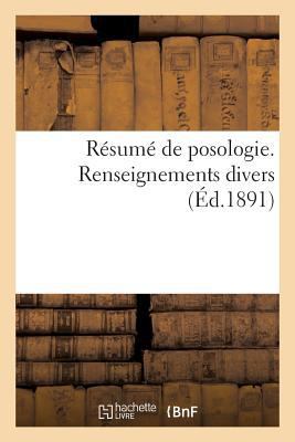 Résumé de Posologie. Renseignements Divers [French] 2329135777 Book Cover