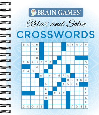 Brain Games - Relax and Solve: Crosswords (Blue) 1680227823 Book Cover
