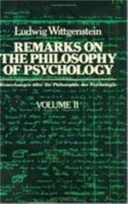 Remarks on the Philosophy of Psychology, Volume 1 0226904334 Book Cover
