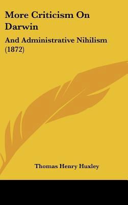 More Criticism on Darwin: And Administrative Ni... 116190168X Book Cover