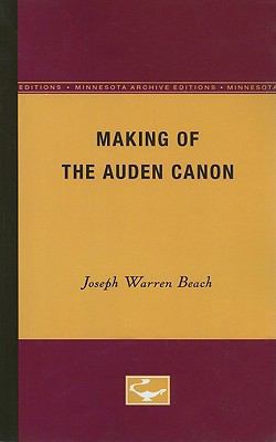 Making of the Auden Canon 0816660220 Book Cover