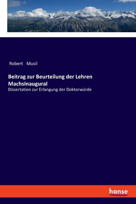Beitrag zur Beurteilung der Lehren MachsInaugur... [German] 3337360386 Book Cover