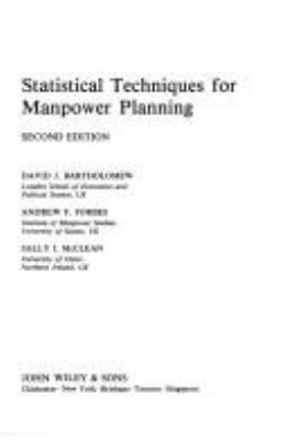 Statistical Techniques for Manpower Planning 0471928798 Book Cover