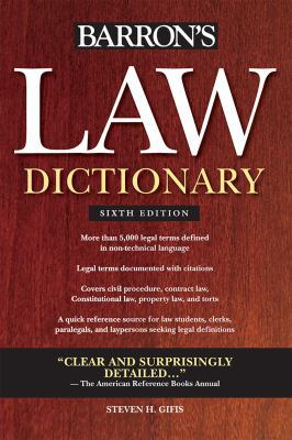 Barron's Law Dictionary 0764143581 Book Cover