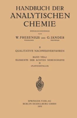 Elemente Der Achten Nebengruppe II: Platinmetalle [German] 366223565X Book Cover