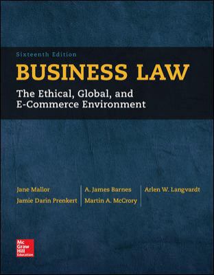 Business Law: The Ethical, Global, and E-Commer... 0077733711 Book Cover