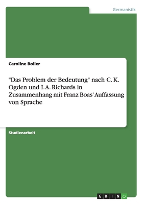 "Das Problem der Bedeutung" nach C. K. Ogden un... [German] 3638894827 Book Cover