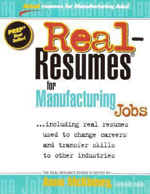 Real-Resumes for Manufacturing Jobs 1475093675 Book Cover