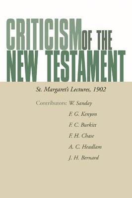 Criticism of the New Testament 159244492X Book Cover