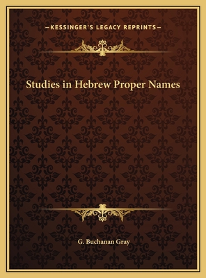 Studies in Hebrew Proper Names 1169772242 Book Cover