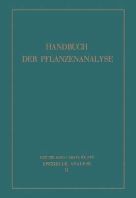 Spezielle Analyse: Organische Stoffe II [German] 370912218X Book Cover